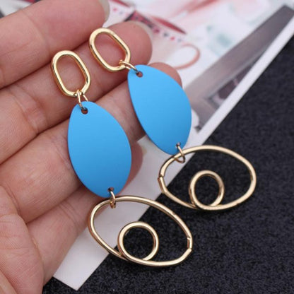 2019 Retro Vintage Statement Earrings White Geometric Long Dangle Earrings for Women Wedding Party Christmas Gift Wholesale