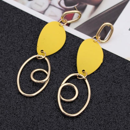 2019 Retro Vintage Statement Earrings White Geometric Long Dangle Earrings for Women Wedding Party Christmas Gift Wholesale