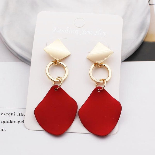 2019 Retro Vintage Statement Earrings White Geometric Long Dangle Earrings for Women Wedding Party Christmas Gift Wholesale