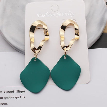 2019 Retro Vintage Statement Earrings White Geometric Long Dangle Earrings for Women Wedding Party Christmas Gift Wholesale