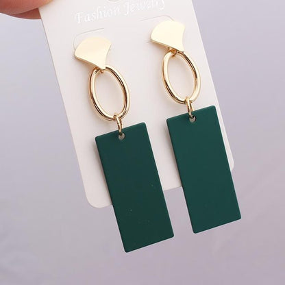 2019 Retro Vintage Statement Earrings White Geometric Long Dangle Earrings for Women Wedding Party Christmas Gift Wholesale