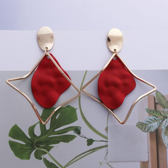 2019 Retro Vintage Statement Earrings White Geometric Long Dangle Earrings for Women Wedding Party Christmas Gift Wholesale