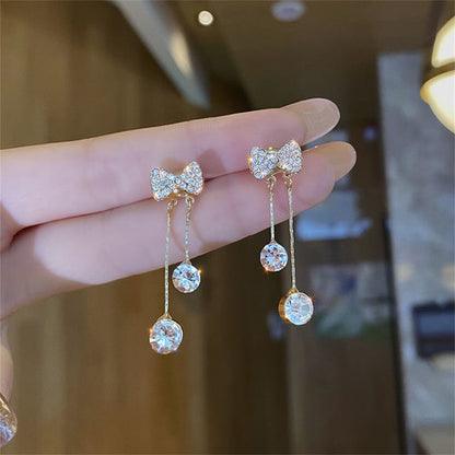 Fashion Butterfly Tassel Drop Earrings For Women Trendy Shiny Moon Star Pearls Dangle Earrings Korean Jewelry Girls Party Gifts